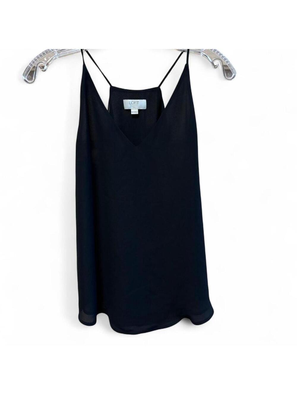 black loft camisole blouse petite flowy vneck